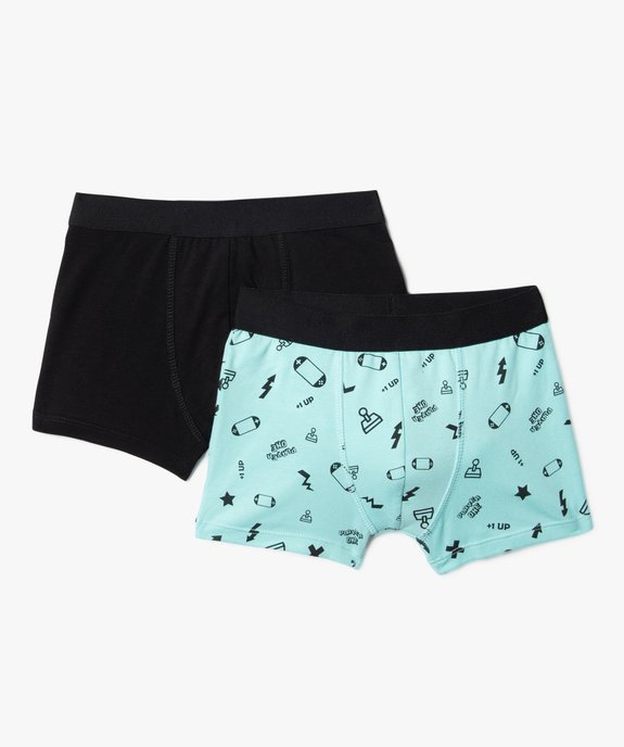 Boxer en coton stretch 1 uni/1 imprimé garçon (lot de 2) vue1 - GEMO 4G GARCON - GEMO