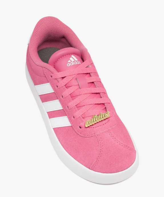 Baskets fille dessus en cuir suédé et à lacets avec bijou doré VL Court - Adidas vue5 - ADIDAS - GEMO