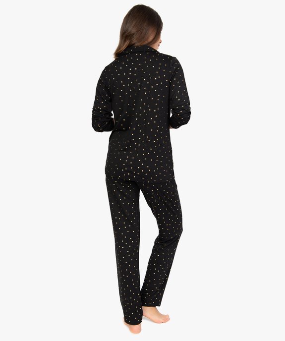 Pyjama deux pièces femme : chemise et pantalon vue3 - GEMO 4G FEMME - GEMO