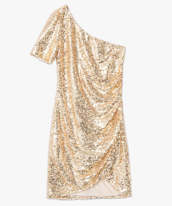 Robe femme asymétrique en sequins pailletés vue4 - GEMO(FEMME PAP) - GEMO