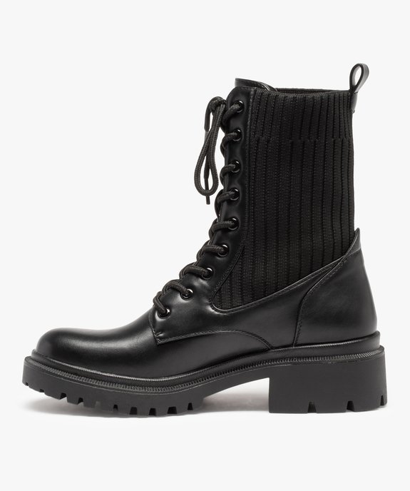 Bottines femme à semelle crantée et col chaussette vue3 - GEMO (CASUAL) - GEMO