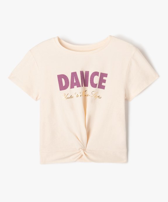 Tee-shirt à manches courtes avec inscription pailletée fille vue2 - GEMO (ENFANT) - GEMO