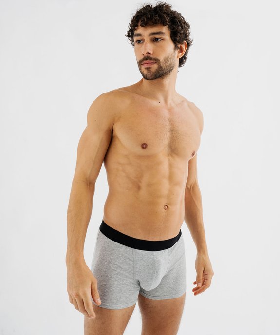 Boxers en coton stretch homme avec inscriptions (lot de 2) vue3 - GEMO 4G HOMME - GEMO