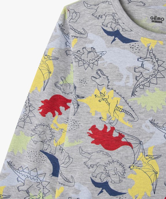 Pyjama léger avec motifs dinosaures garçon vue2 - GEMO 4G GARCON - GEMO