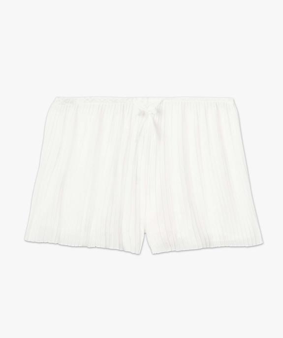 Short de pyjama femme plissé avec ceinture dentelle vue4 - GEMO(HOMWR FEM) - GEMO