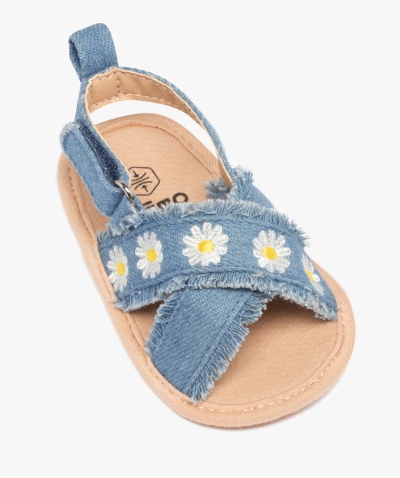 Chaussons de naissance bébé fille sandales en denim vue5 - GEMO 4G BEBE - GEMO