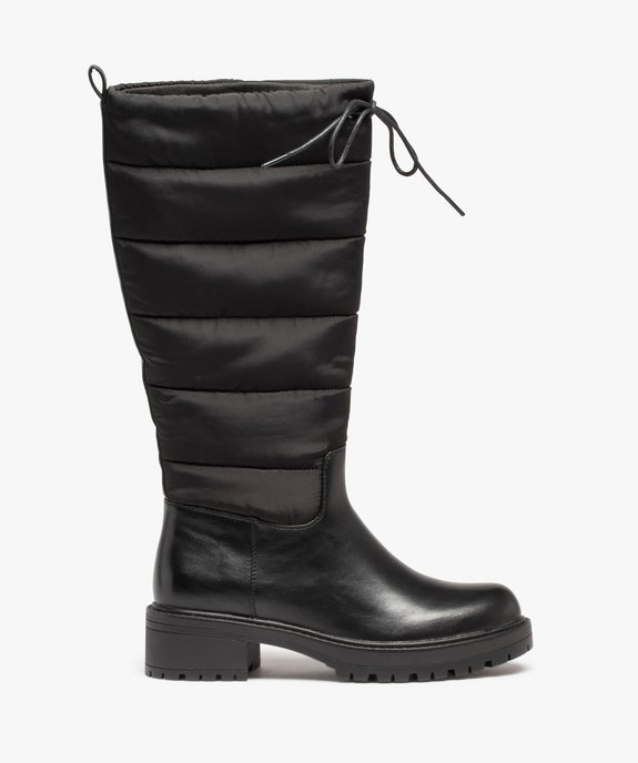 Bottes femme unies à semelle crantée et tige matelassée vue1 - GEMO (CASUAL) - GEMO