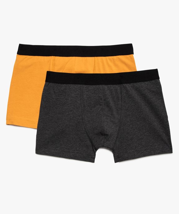 Boxer uni en coton extensible homme (lot de 2) vue1 - GEMO 4G HOMME - GEMO