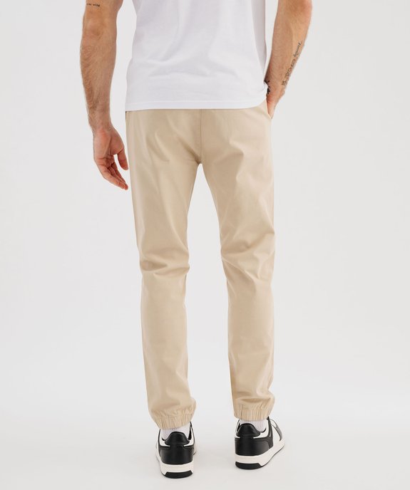 Pantalon jogger en toile de coton homme vue3 - GEMO 4G HOMME - GEMO