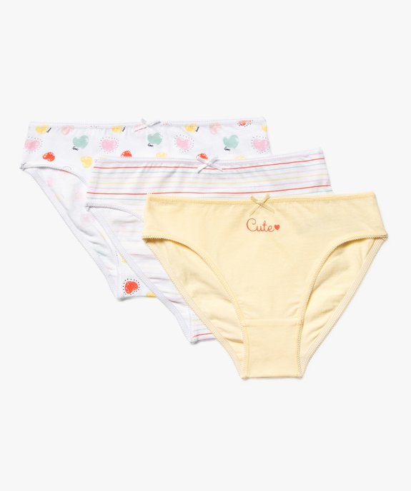 Culottes à motifs girly fille (lot de 3) vue1 - GEMO 4G FILLE - GEMO