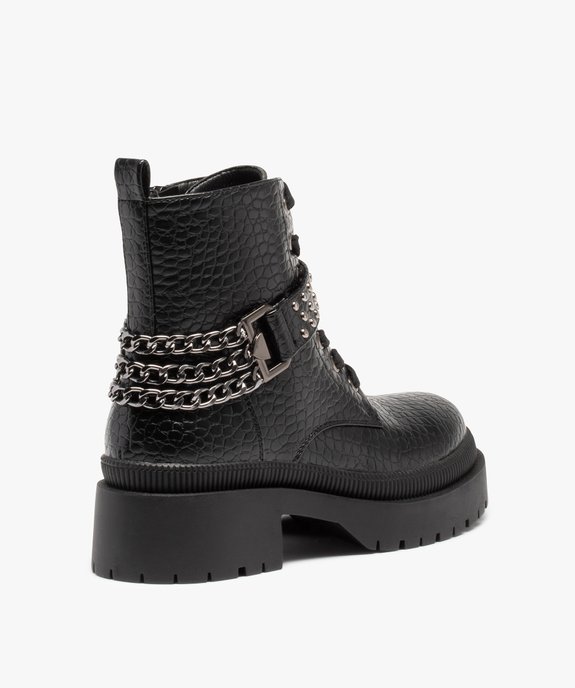 Bottines femme à talon carré dessus uni avec zip décoratif vue5 - GEMO (CASUAL) - GEMO