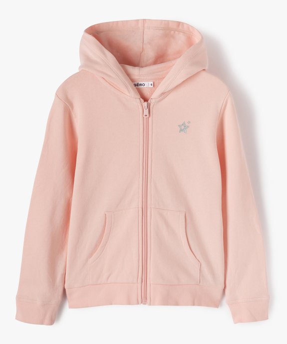 Sweat fille à capuche avec doublure contrastante vue1 - GEMO (ENFANT) - GEMO