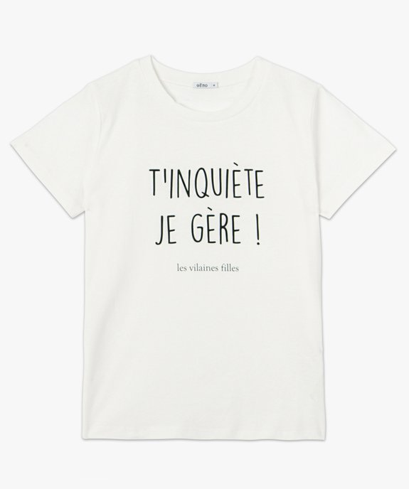 Tee-shirt femme à message fantaisie - GEMO x Les Vilaines filles vue4 - GEMO(FEMME PAP) - GEMO