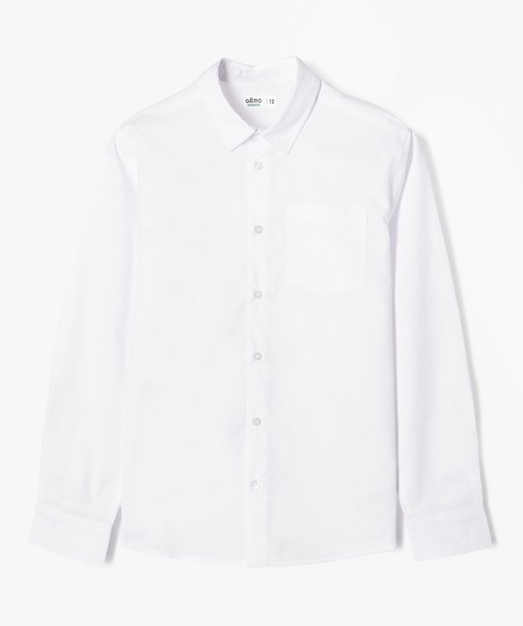 Chemise unie à manches longues garçon vue1 - GEMO 4G GARCON - GEMO