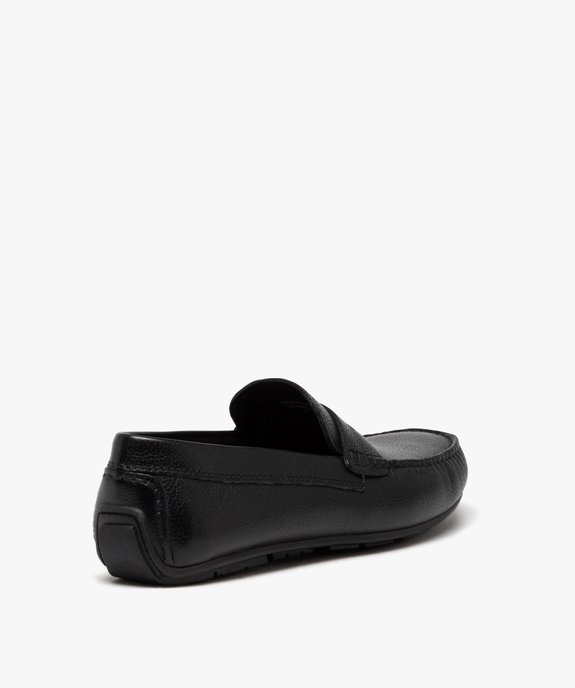 Mocassins homme dessus uni en cuir Penny Loafer - Taneo vue4 - TANEO - GEMO