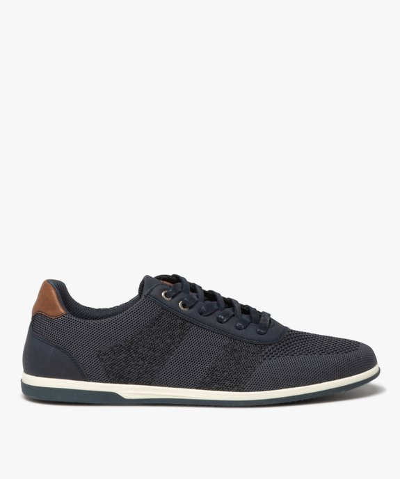 Baskets homme unies en mesh style casual à semelle contrastée vue1 - GEMO (CASUAL) - GEMO