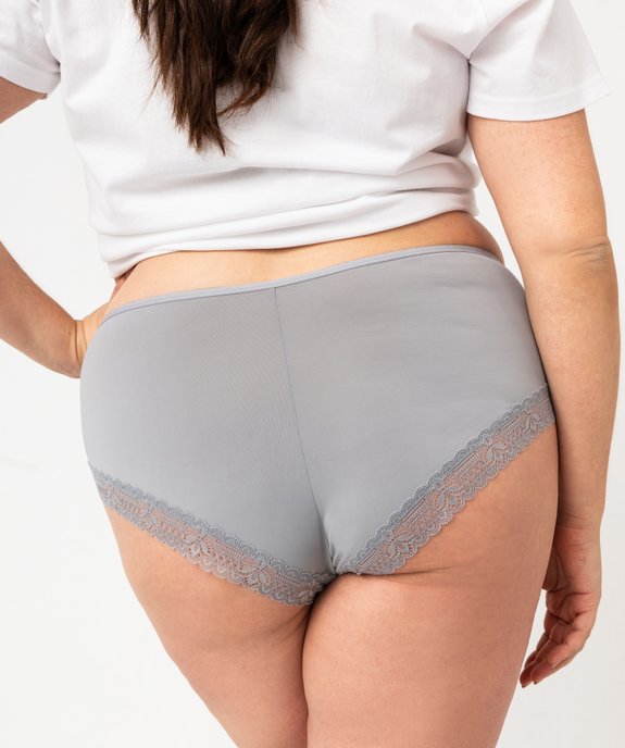 Shorty en microfibre et dentelle femme grande taille (lot de 2) vue3 - GEMO(HOMWR FEM) - GEMO