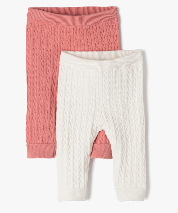 Pantalon en maille torsadée à revers bébé  (lot de 2) vue1 - GEMO(BB COUCHE) - GEMO