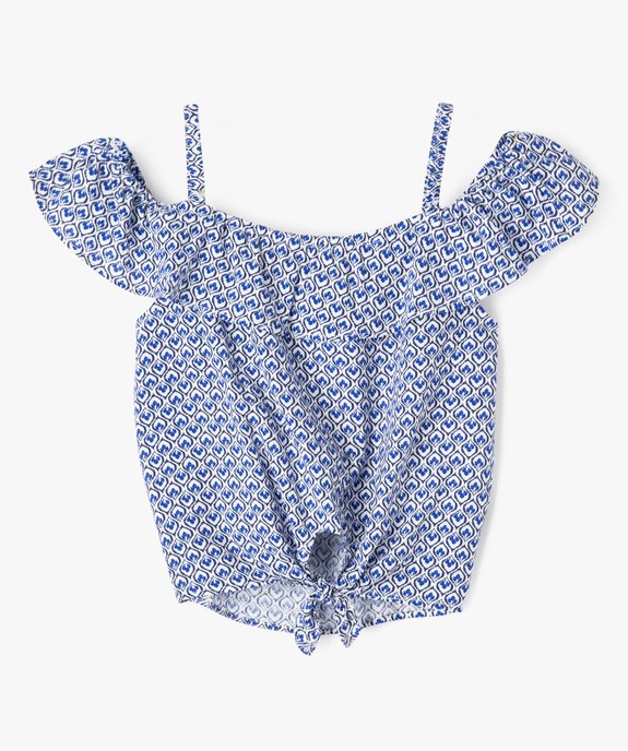 Blouse à bretelles et encolure volantée fille vue1 - GEMO 4G FILLE - GEMO