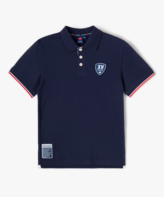 Polo officiel du XV de France à manches courtes garçon - France Rugby vue2 - FFR - GEMO