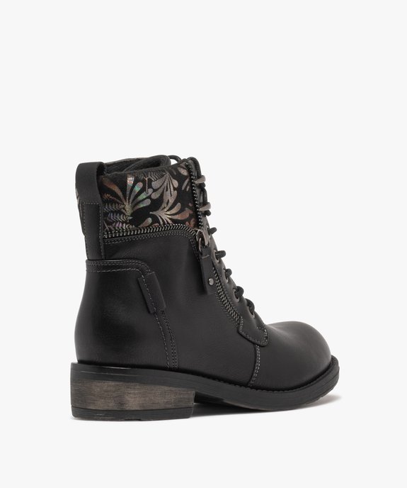 Boots femme à lacets avec col fantaisie et zip  vue5 - GEMO (CASUAL) - GEMO