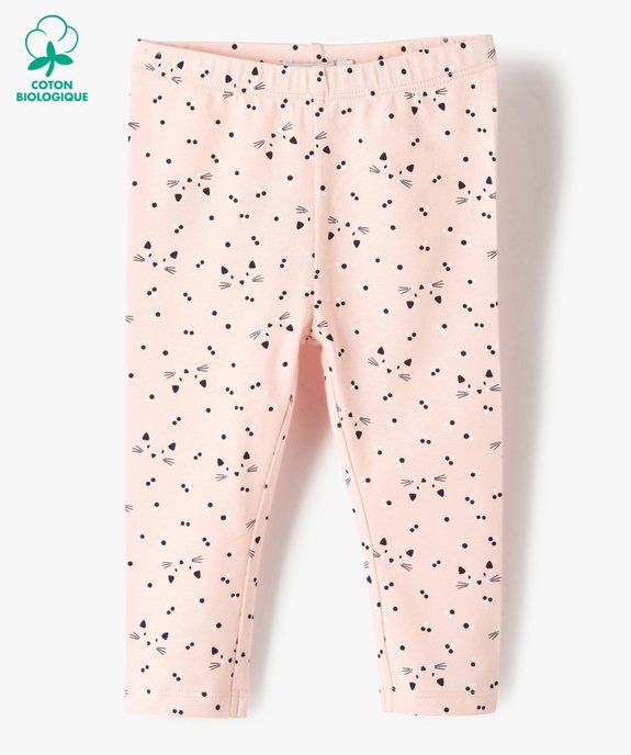 Legging long en coton stretch bébé fille vue1 - GEMO 4G BEBE - GEMO