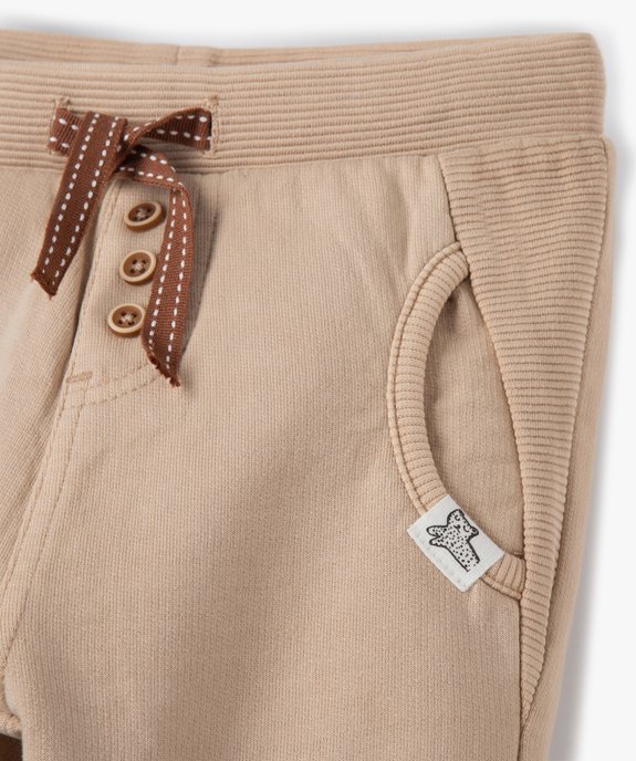 Pantalon de jogging bébé avec jeu de textures vue2 - GEMO(BEBE DEBT) - GEMO