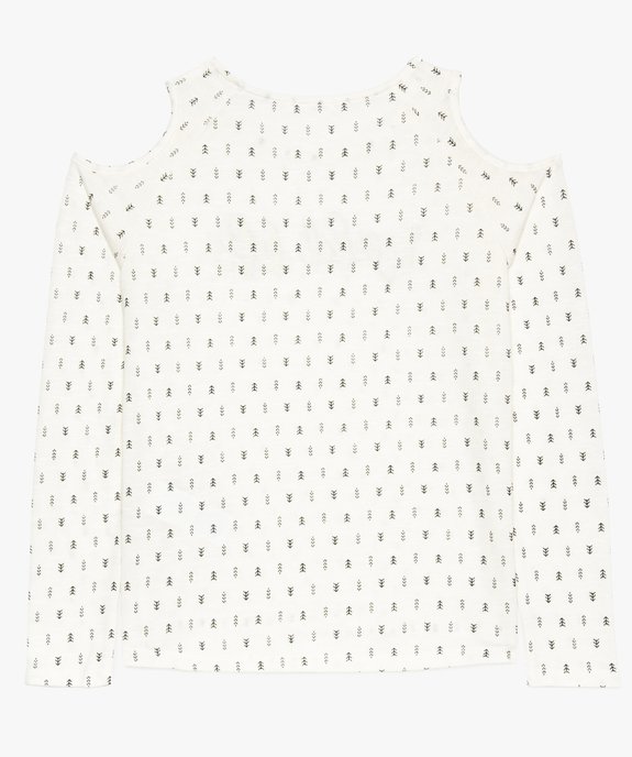 Pull fin fille à motifs avec épaules dénudées vue2 - GEMO (JUNIOR) - GEMO