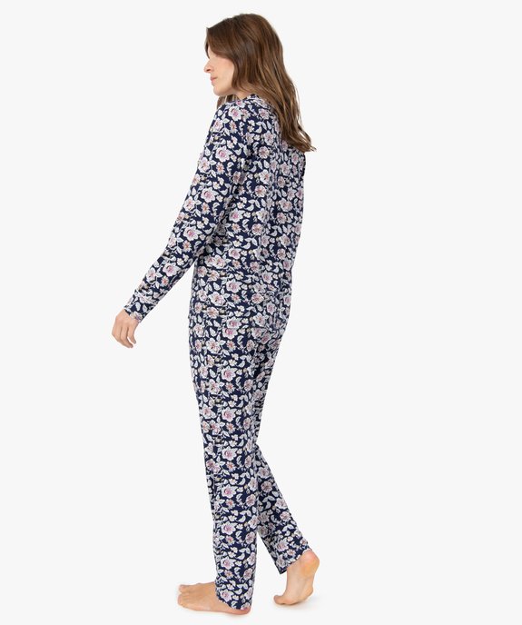 Pyjama deux pièces femme : chemise et pantalon vue3 - GEMO 4G FEMME - GEMO