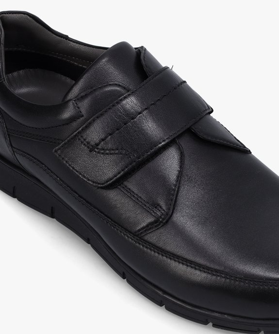 Derbies homme confort dessus cuir uni à scratch vue6 - GEMO (CONFORT) - GEMO