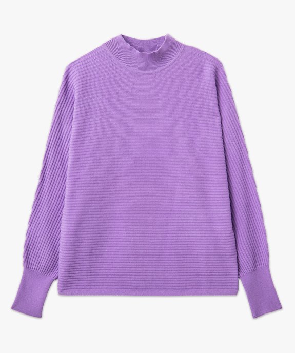 Pull à col montant en maille côtelée femme vue4 - GEMO(FEMME PAP) - GEMO