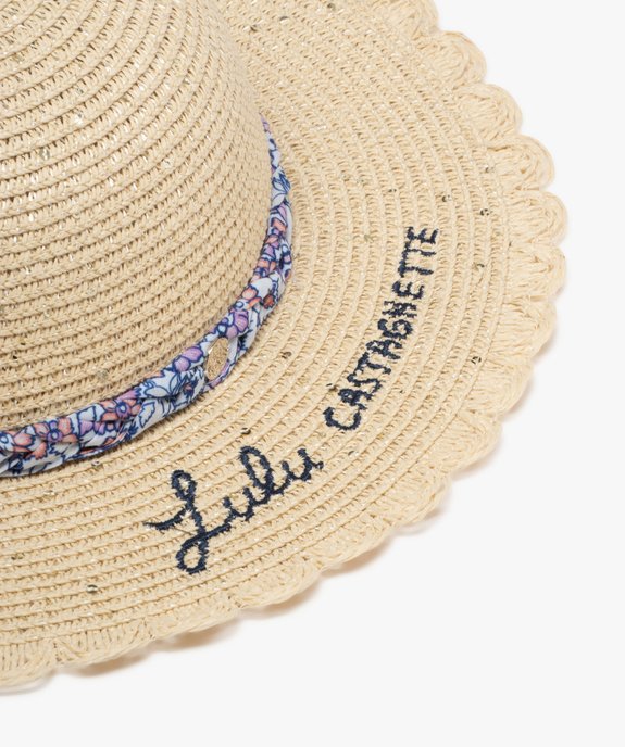 Chapeau en paille incrusté de sequins fille - LuluCastagnette vue2 - LULUCASTAGNETTE - GEMO