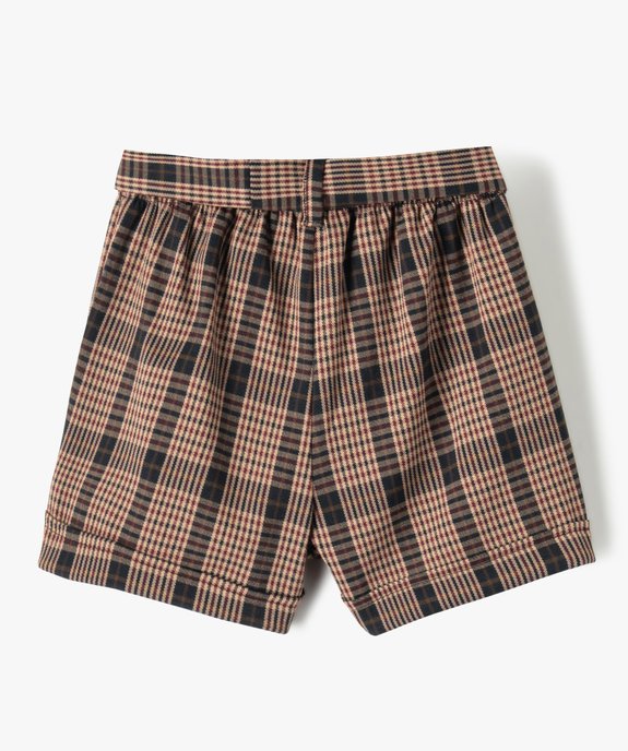 Short fille à motif tartan avec ceinture vue4 - GEMO (ENFANT) - GEMO