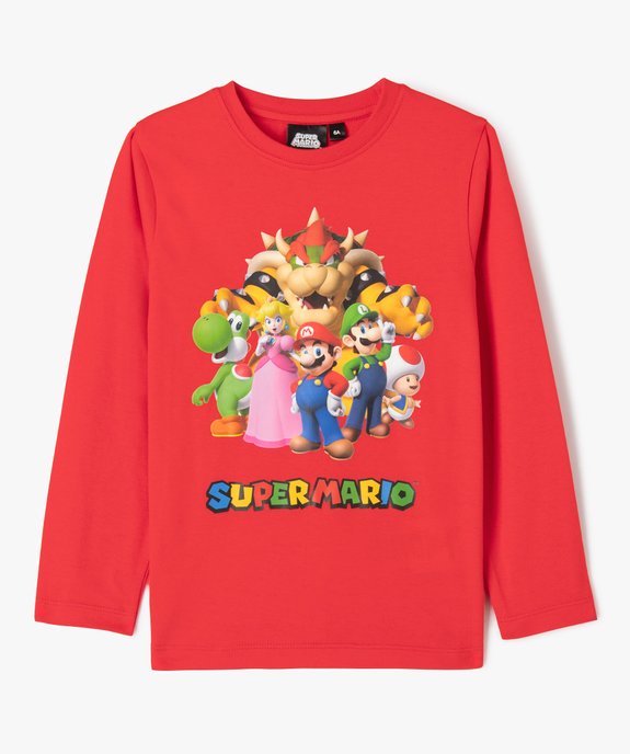 Tee-shirt manches longues en coton imprimé garçon - Super Mario vue1 - MARIO - GEMO