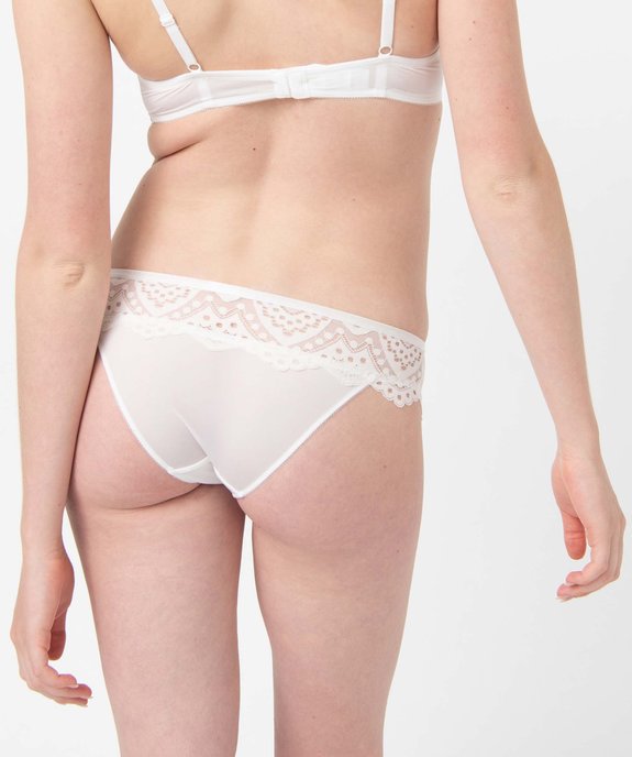 Culotte femme en microfibre et dentelle vue2 - GEMO(HOMWR FEM) - GEMO