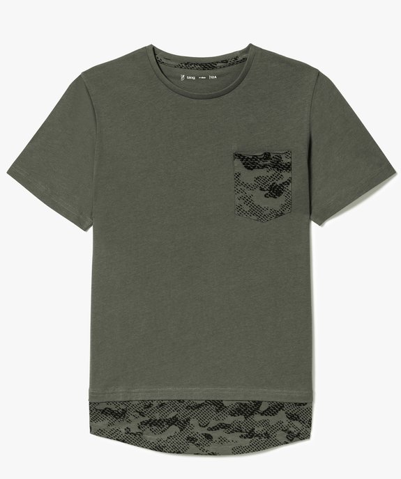 Tee-shirt à manches courtes avec détails imprimés camouflage vue1 - GEMO (JUNIOR) - GEMO