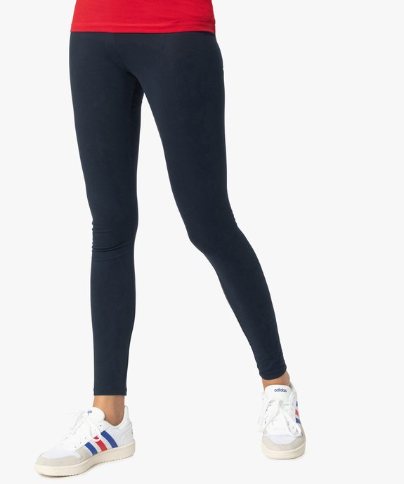 Legging uni en coton extensible femme vue2 - GEMO 4G FEMME - GEMO