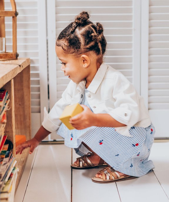 Robe bébé fille avec haut boutonné et jupe large vue5 - GEMO(BEBE DEBT) - GEMO