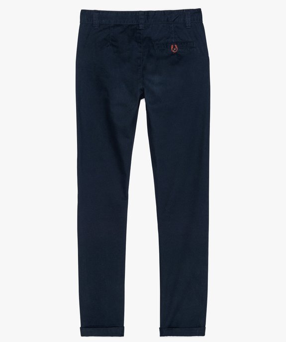 Pantalon garçon coupe chino vue3 - GEMO (JUNIOR) - GEMO