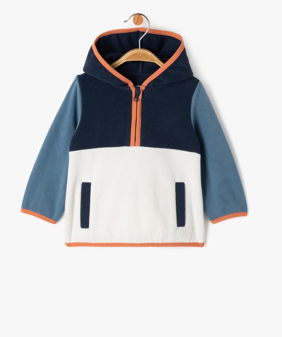 Sweat à capuche en maille polaire bébé garçon vue1 - GEMO(BEBE DEBT) - GEMO