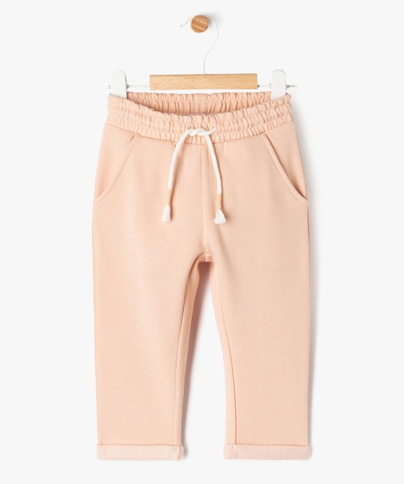 Pantalon en maille avec taille élastique et revers bébé fille vue1 - GEMO 4G BEBE - GEMO