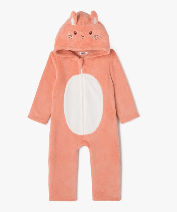 Surpyjama à capuche en maille peluche motif lapin bébé vue5 - GEMO(BB COUCHE) - GEMO