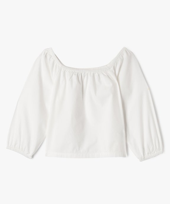 Blouse manches longues avec col Bardot fille vue1 - GEMO (JUNIOR) - GEMO