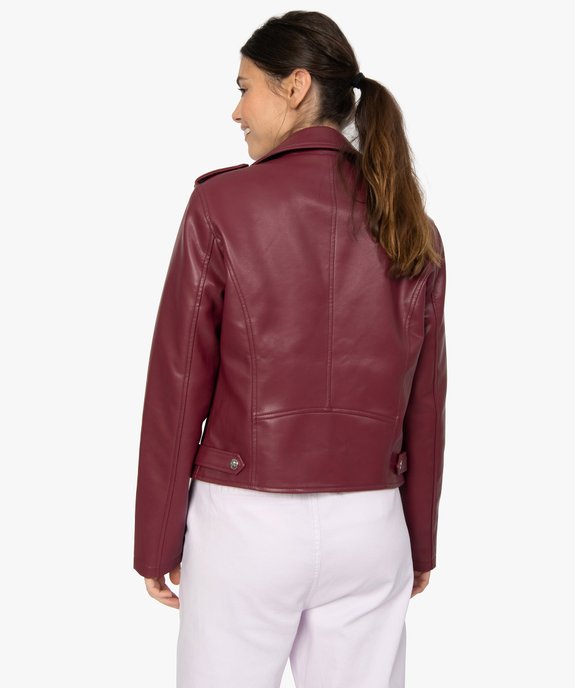 Blouson femme façon perfecto avec zips vue3 - GEMO(FEMME PAP) - GEMO