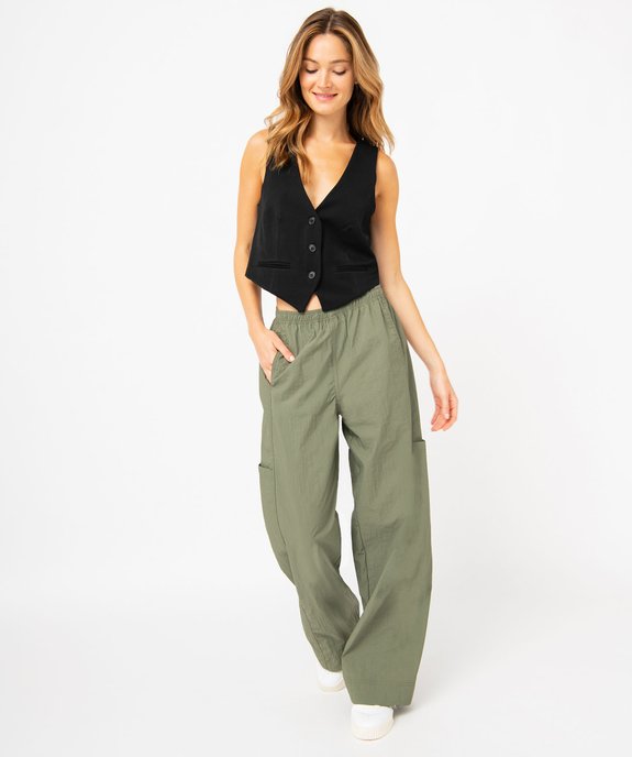 Pantalon large en toile de parachute femme vue5 - GEMO(FEMME PAP) - GEMO