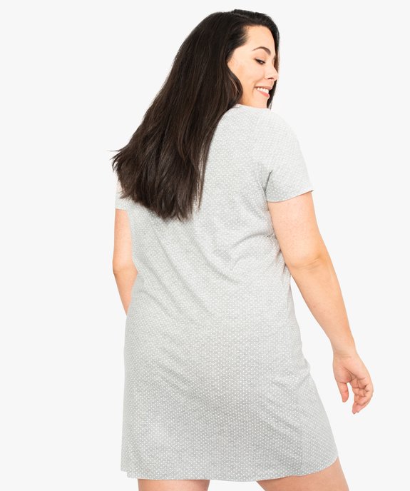 Chemise de nuit à manches courtes avec motifs femme grande taille vue3 - GEMO 4G FEMME - GEMO