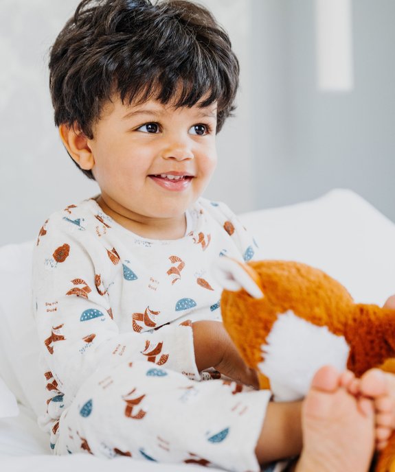 Pyjama 2 pièces en velours avec motifs renards bébé garçon vue1 - GEMO 4G BEBE - GEMO