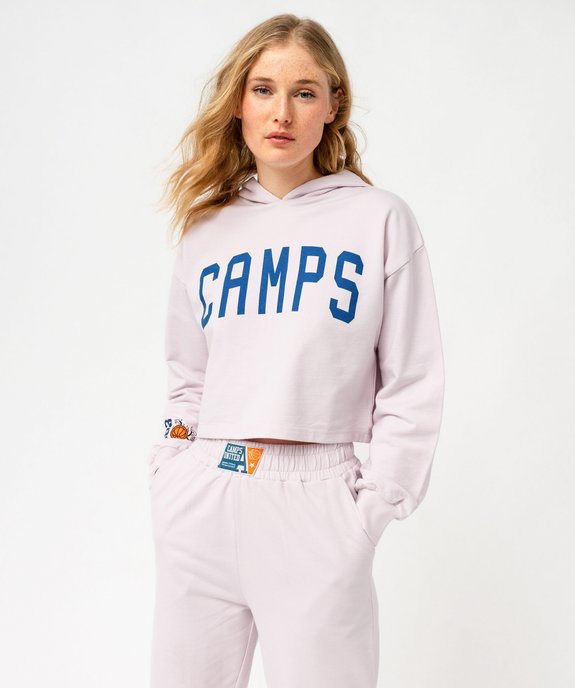 Sweat à capuche court imprimé femme - Camps United vue1 - CAMPS - GEMO