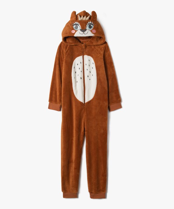 Combinaison pyjama fille avec capuche animée biche vue1 - GEMO (ENFANT) - GEMO