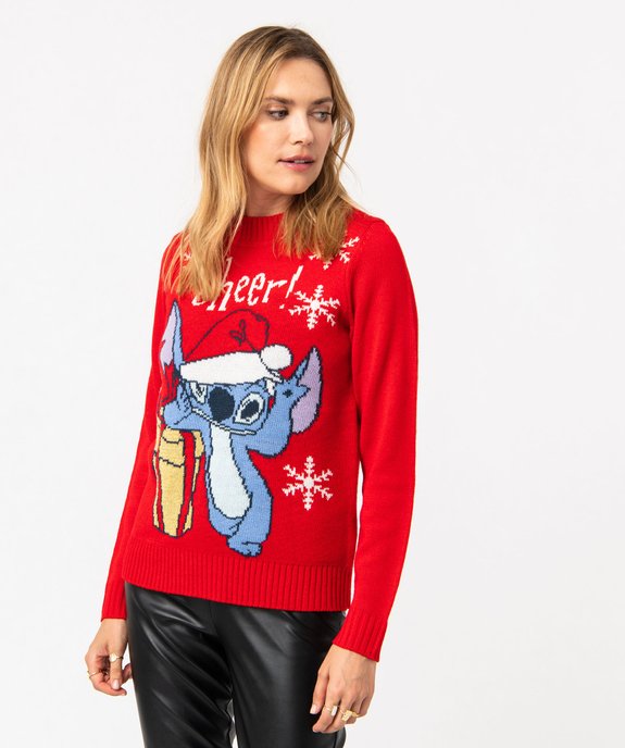 Pull de Noël avec motifs Stitch femme - Disney vue1 - LILO & STITCH - GEMO